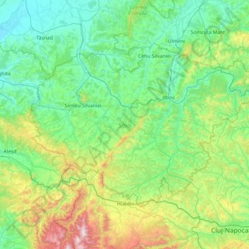 Sălaj topographic map, elevation, terrain
