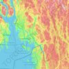 Østfold topographic map, elevation, terrain