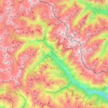 Saint-Étienne-de-Tinée topographic map, elevation, terrain