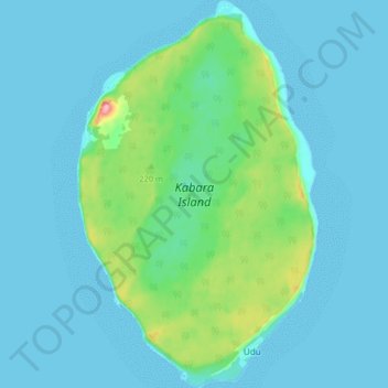 Kabara Island topographic map, elevation, terrain