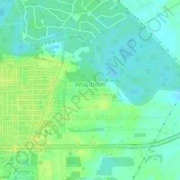 Woodloch topographic map, elevation, terrain