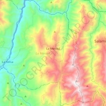 La Merced topographic map, elevation, terrain