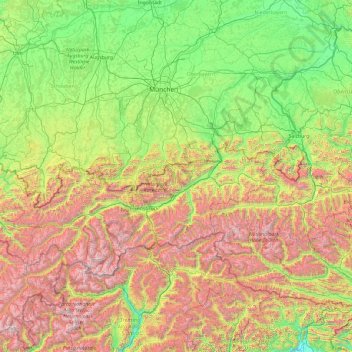 Inn topographic map, elevation, terrain