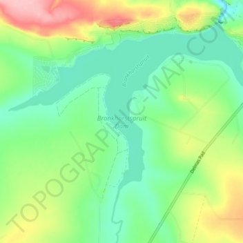 Bronkhorstspruit Dam topographic map, elevation, terrain
