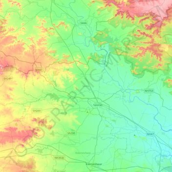 Savner topographic map, elevation, terrain