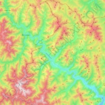 Borca topographic map, elevation, terrain