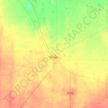 Minyip topographic map, elevation, terrain