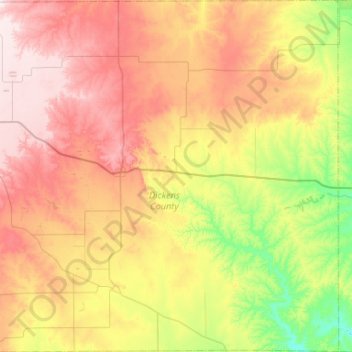 Dickens County topographic map, elevation, terrain