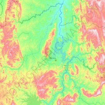 Minaçu topographic map, elevation, terrain