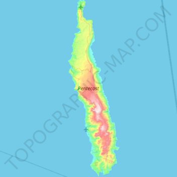 Pentecost topographic map, elevation, terrain