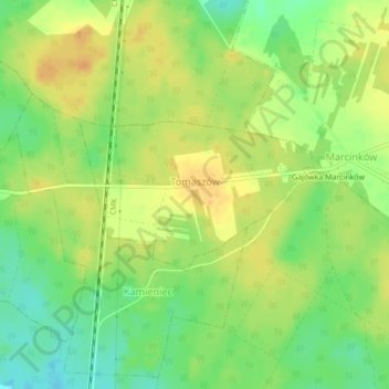 Tomaszów topographic map, elevation, terrain