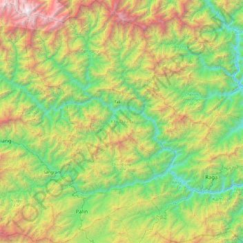 Kra Daadi topographic map, elevation, terrain