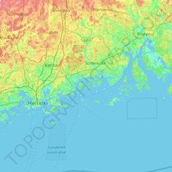 Sipoo topographic map, elevation, terrain