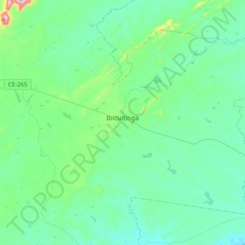 Ibicuitinga topographic map, elevation, terrain