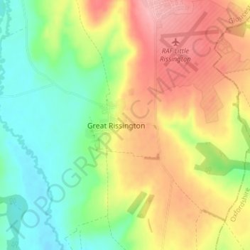 Great Rissington topographic map, elevation, terrain