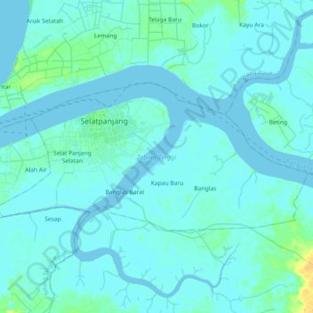 Tebing Tinggi topographic map, elevation, terrain