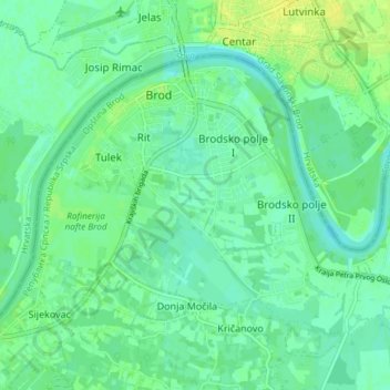 Brod topographic map, elevation, terrain