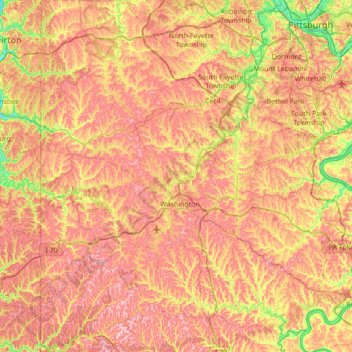 Washington County topographic map, elevation, terrain