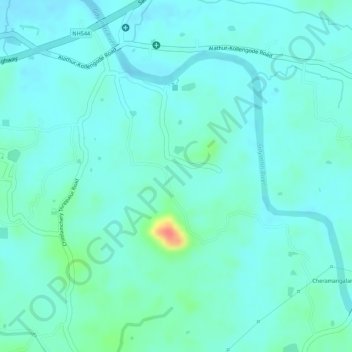 Pullode topographic map, elevation, terrain