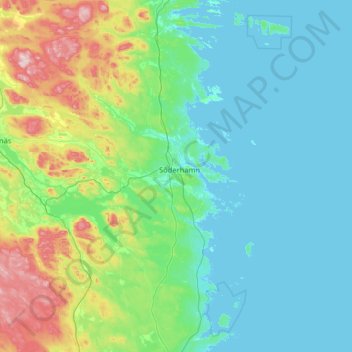 Söderhamns kommun topographic map, elevation, terrain