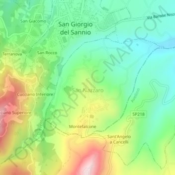 San Nazzaro topographic map, elevation, terrain