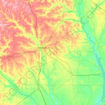 Sumter County topographic map, elevation, terrain