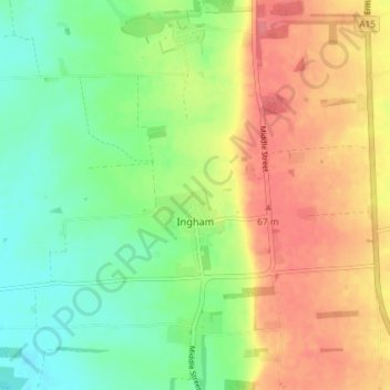 Ingham CP topographic map, elevation, terrain