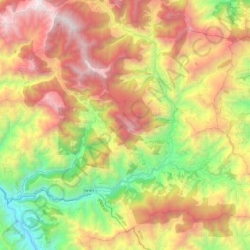 Galkot topographic map, elevation, terrain