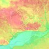 powiat strzelecko-drezdenecki topographic map, elevation, terrain