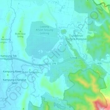 Sungai Badak topographic map, elevation, terrain