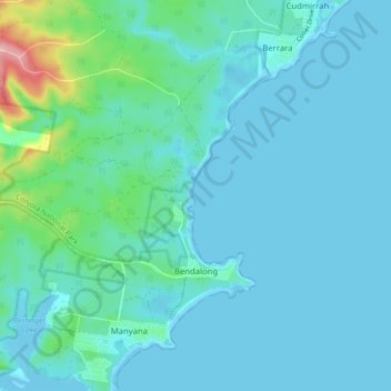 Bendalong topographic map, elevation, terrain