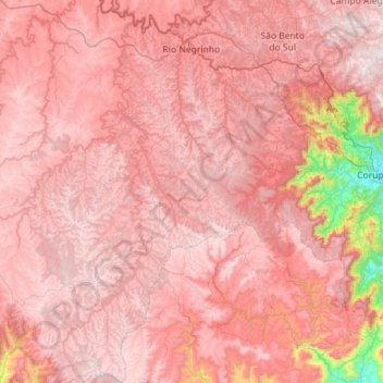 Rio Negrinho topographic map, elevation, terrain