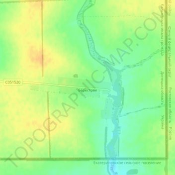 Berestove topographic map, elevation, terrain