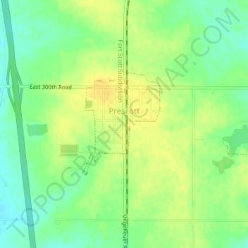 Prescott topographic map, elevation, terrain