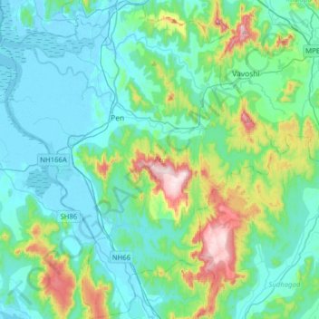 Pen topographic map, elevation, terrain