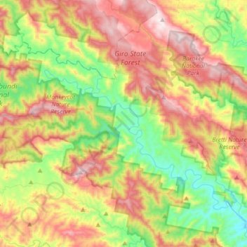 Giro topographic map, elevation, terrain