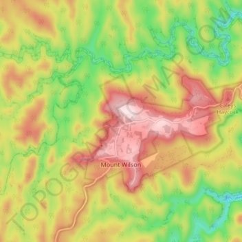 Mount Wilson topographic map, elevation, terrain