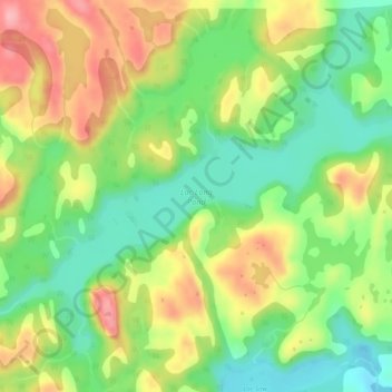Lac Long Pond topographic map, elevation, terrain