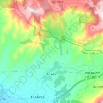 Abadía topographic map, elevation, terrain