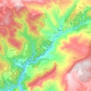 Kabak Köyü topographic map, elevation, terrain