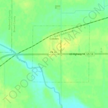 Cobden topographic map, elevation, terrain