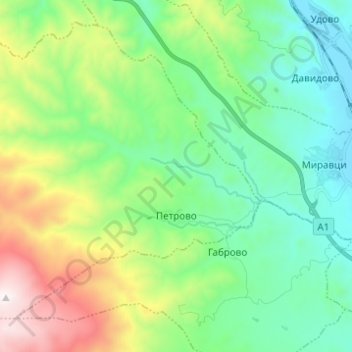 Petrovo topographic map, elevation, terrain