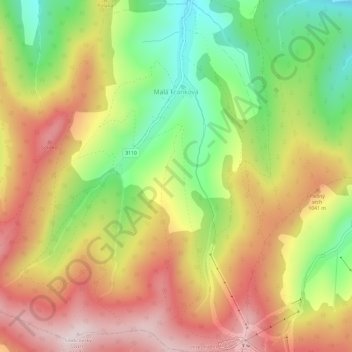 Malá Franková topographic map, elevation, terrain