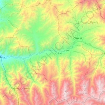 Andarab topographic map, elevation, terrain