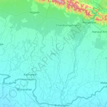 Rautahat topographic map, elevation, terrain