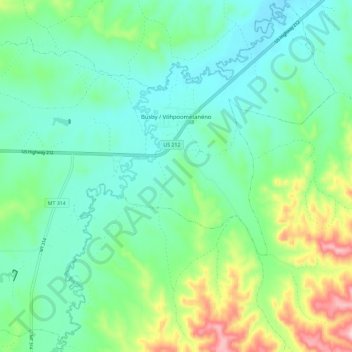 Busby topographic map, elevation, terrain