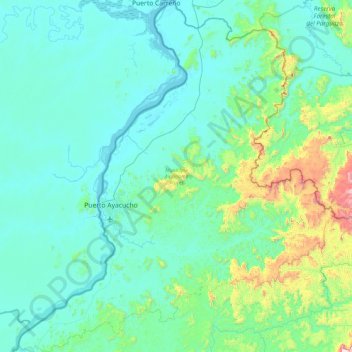 Parroquia Atures topographic map, elevation, terrain