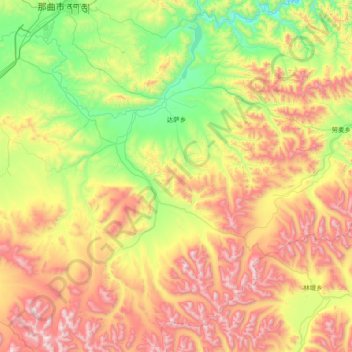 Taksar topographic map, elevation, terrain