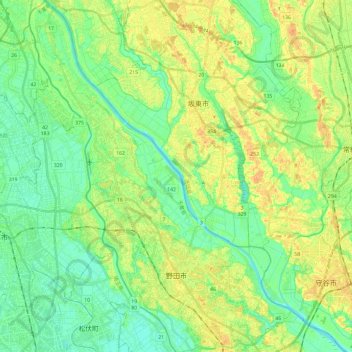 Noda topographic map, elevation, terrain