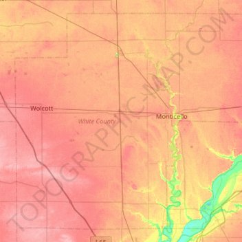 White County topographic map, elevation, terrain